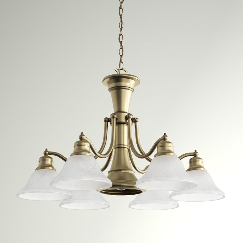 Moyer 7 - Light Steel Dimmable Classic / Traditional Chandelier, Antique Brass