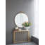 Miroir rond de 36 po x 39 po, miroir mural avec cadre en métal pour salle de bain