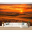 Papier peint adhésif autocollant orange brillant coucher de soleil Kansas Hills, papier adhésif de contact amovible pour décoration de salon-129600362