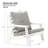 Hips Garden Armchair With Cushion, White/Grey, All Long-Lasting Wood Grain Finish Outdoor Armchair, White, Lightweight And Movable Frame