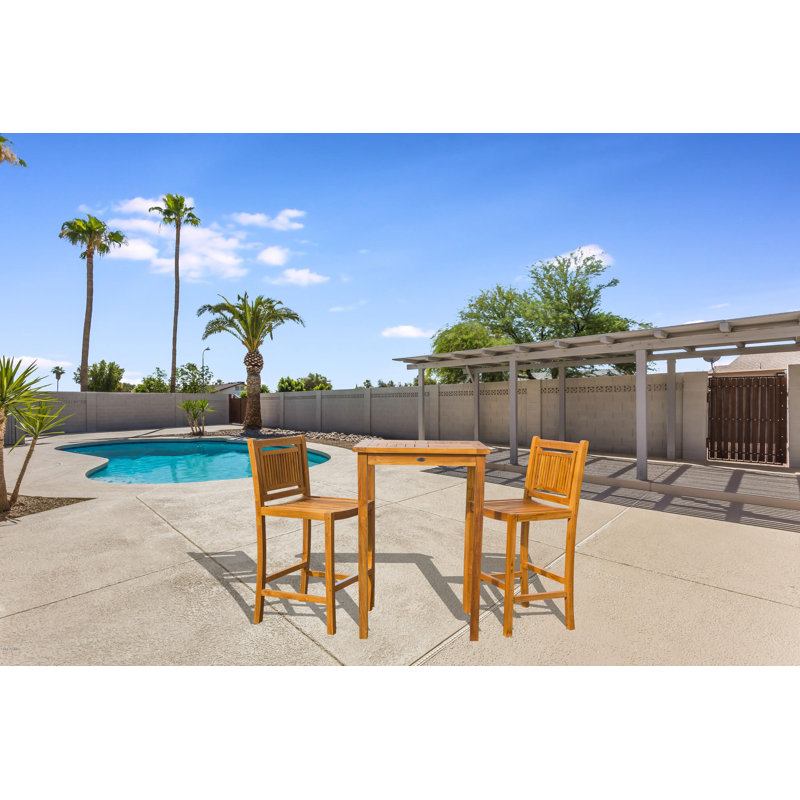 Outdoor 3 - Piece Teak Bistro Set