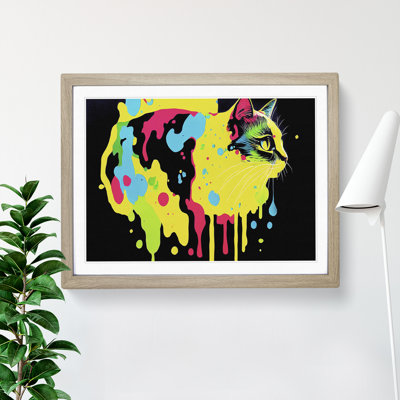 Dripping Cat Abstract - Single Picture Frame Print