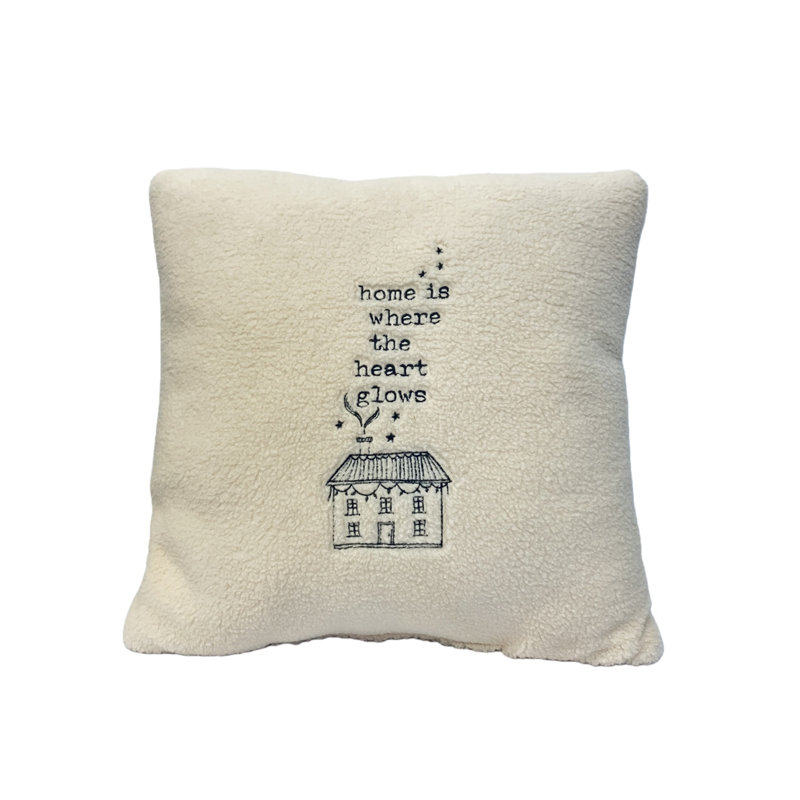 Fleece Cushion with House Design