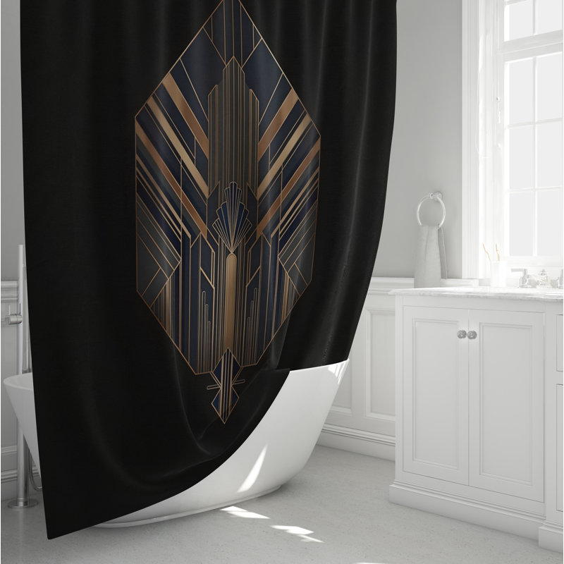 Rideau de douche Art Déco, H 70 po x l 72 po