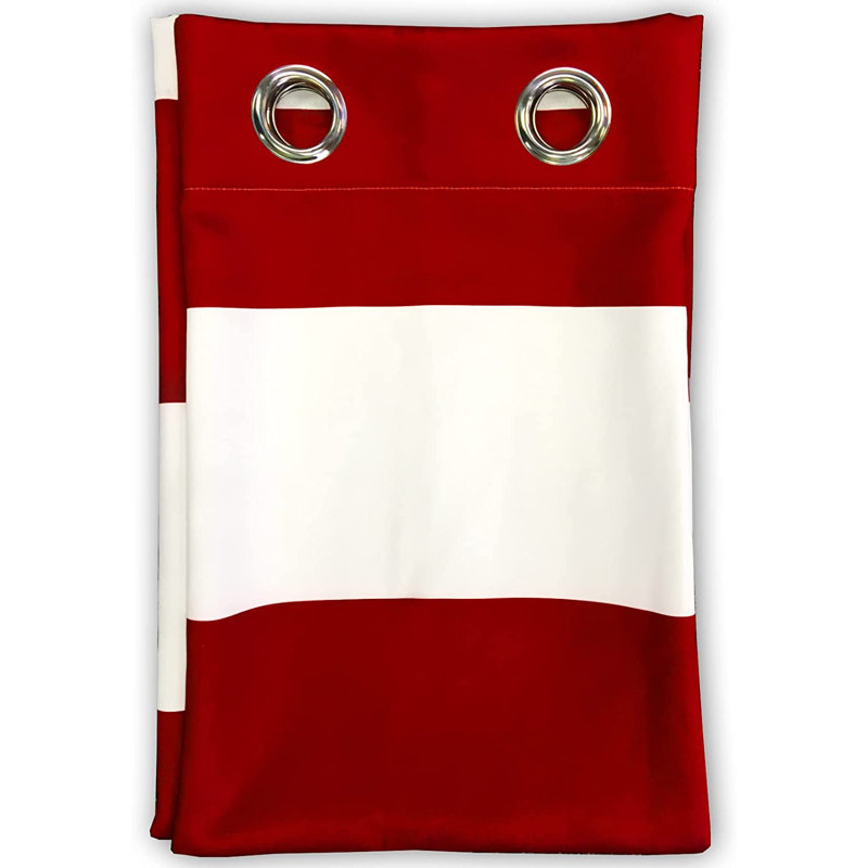 Eastcote Striped Room Darkening Grommet Curtains, Red/White, 52" W x 45" L