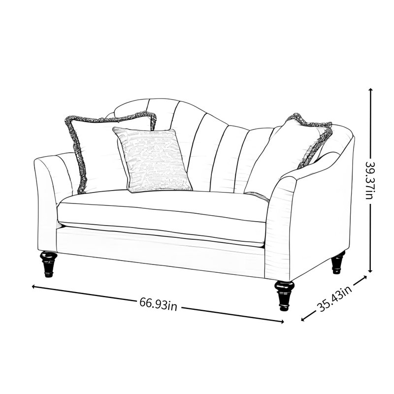 American Light Luxury Fabric Gray Sofa