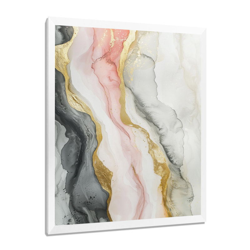 Symonds - Abstract Wall Decor, H 40 po x l 30 po, Reproduction encadrée d'une seule photo, Blanc