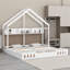 Lits plateforme Wood House, deux lits partagés avec tablettes et garde-corps