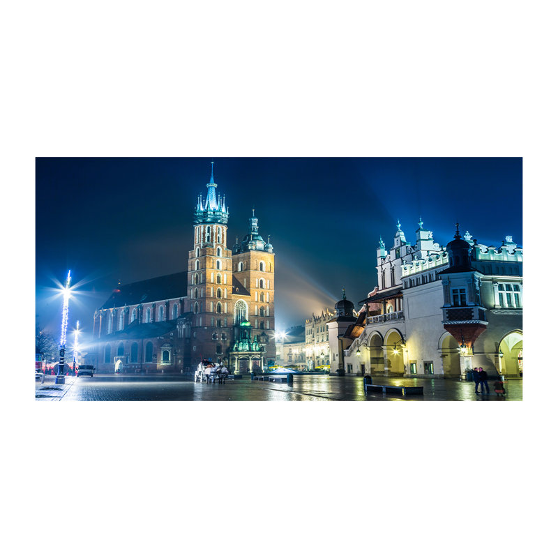 Krakow By Night - Wrapped Canvas Print