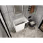 Meuble-lavabo mural 30 po, 2 portes à fermeture en douceur, meuble-lavabo blanc brillant et 1/2 porte en verre gris, contreplaqué (emballage KD) - Lavabo non compris