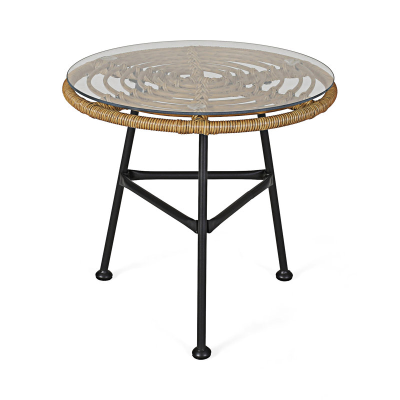 Outdoor Side Table, Light Brown
