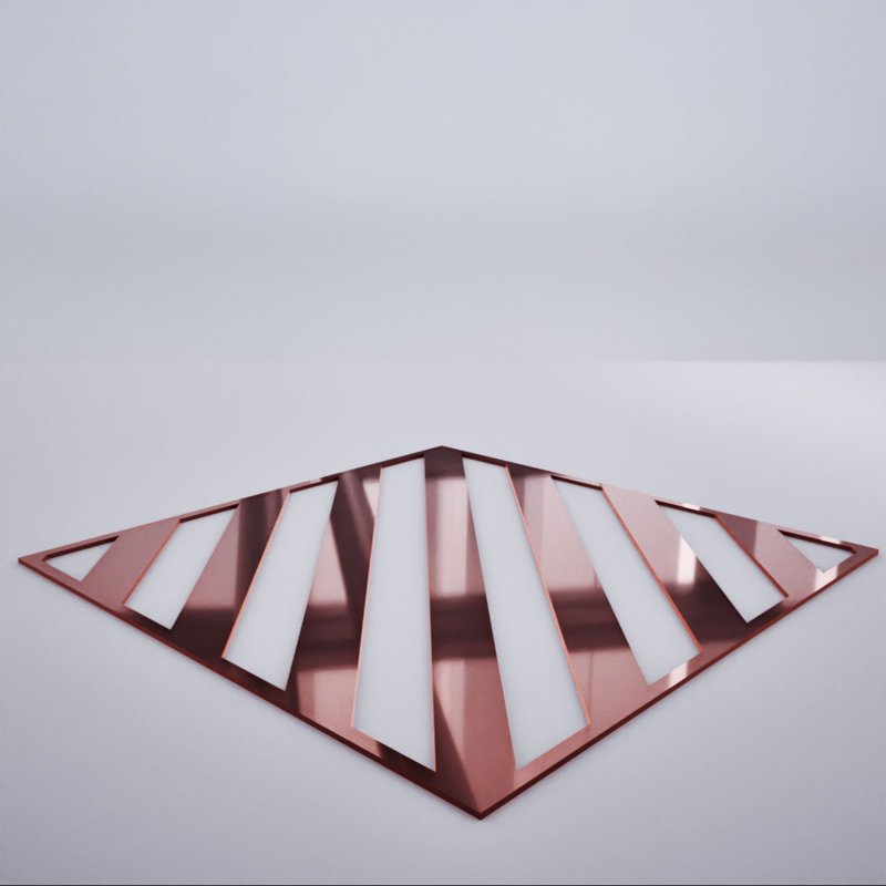Miroir or rose Rothwell, Or rose, 15.38" H x 15.375" W x 0.125" D