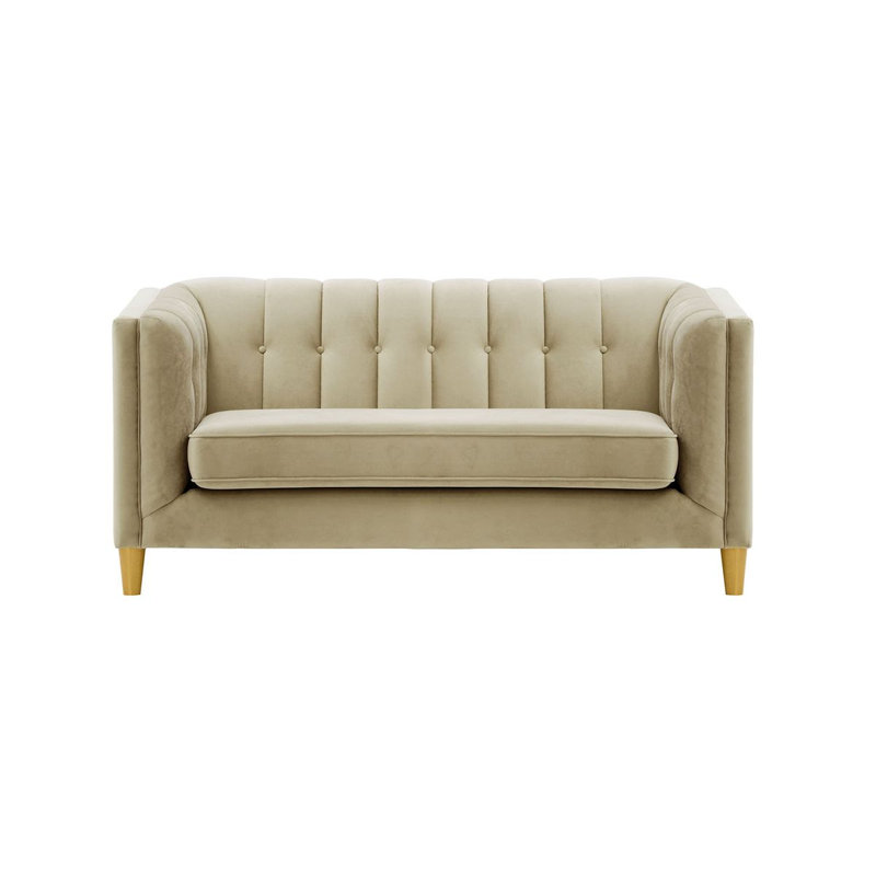 Orlis 2 Seater Velvet Sofa, Brown