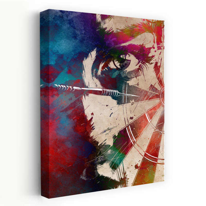 Œil sur cible abstraite, art mural coloré vibrant, H 36 po x l 24 po