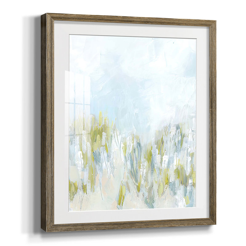 Indigo Swash II, reproduction encadrée, Blanc, Papier avec cadre noyer