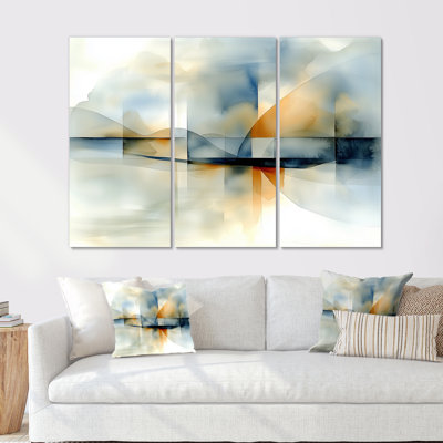 «Ocean Breeze Of Beach Landscape II», ensemble d'art mural abstrait géométrique