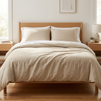 Ensemble de housse de couette kaki en lin
