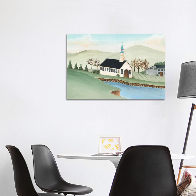 Folk Church Scene IV 1 Piece Wall Art on Canvas, 101.6 cm H x 66.04 cm W x 1.91 cm D, No Frame
