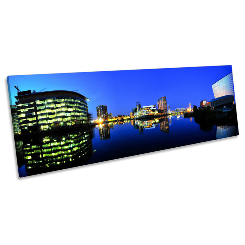 Manchester Salford Quays - Wrapped Canvas Panoramic Print, 60.96cm H x 182.88cm W x 4cm D