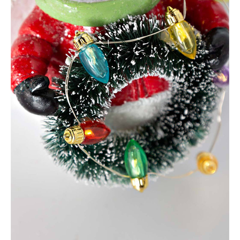 3 Piece Snowman Figurine Set with Christmas Lights