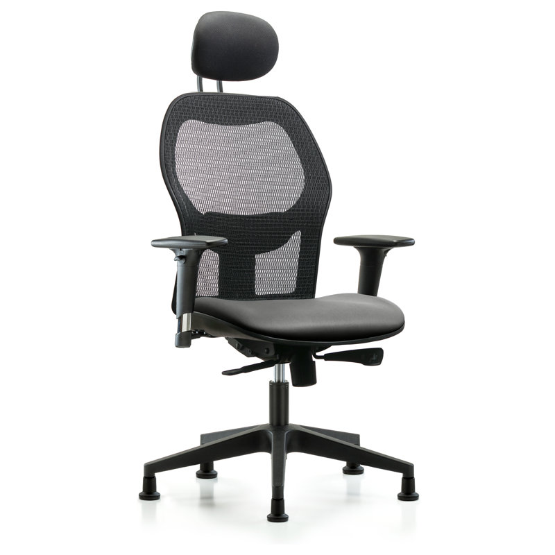 Vinyl Task Chair with Headrest, Sterling