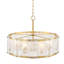 Lustre tambour 6 lumières en verre brume blanche