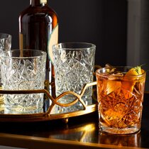 Viski Revolve Spinning Whiskey Glass, Unique Bourbon Glass, Old Fashioned Cocktail Glass, Crystal Cut Scotch Glass, Set of 1, 10oz