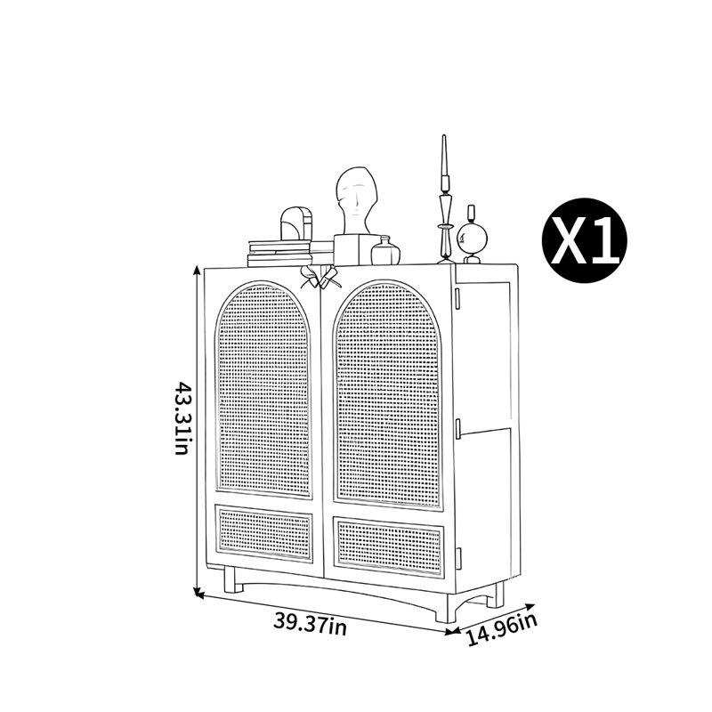 Armoire de rangement pour chaussures 12 paires Baltimore, Crème, crème
