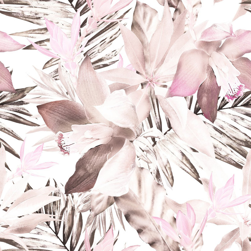 Peel & Stick Floral Tile, 2.08' W x 10.42' L