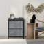 Commode 2 tiroirs - Gris / noir-1361166266