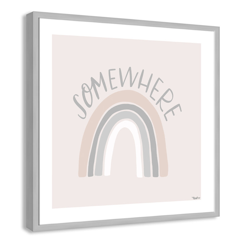 Décoration murale pour enfants quelque part, H 27,5 po x l 27,5 po x P 1,19 po, Encadré de boîte argent