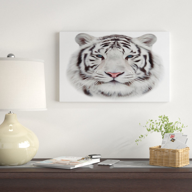 « white bengal tiger », peinture à l’animal, H 16 po x l 32 po x P 1 po, Toile tendue
