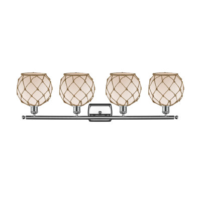 Éclairage de salle de bain à intensité variable 4 lumières Larochelle Farmhouse Rope