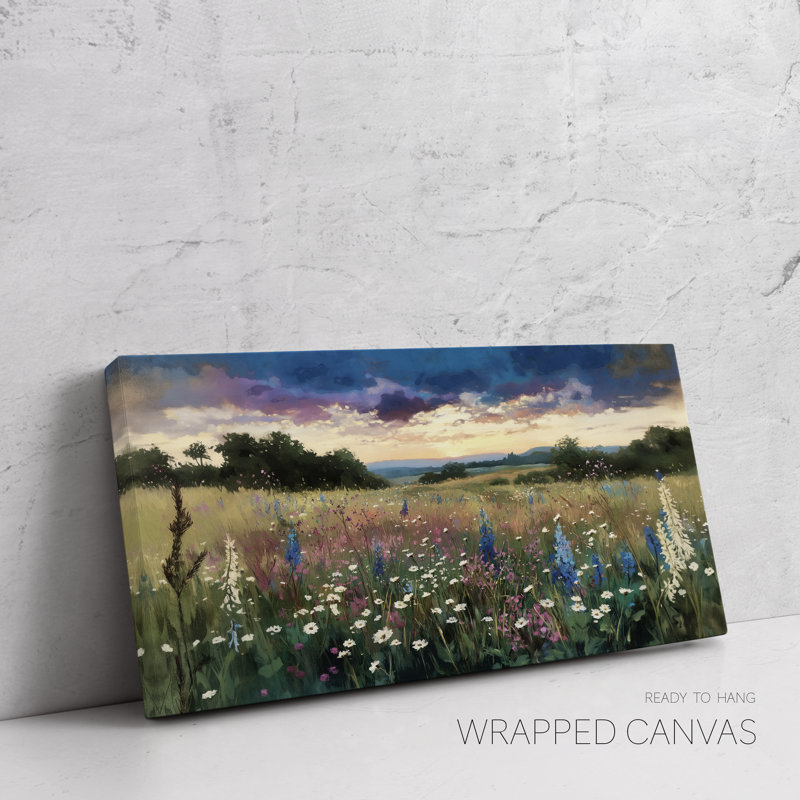 Art rétro sur toile, paysage champêtre, H 24 po x l 48 po x P 1,5 po