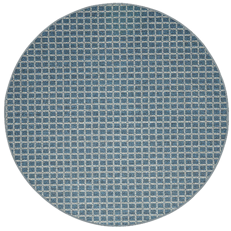 Tapis bleu marine intérieur / extérieur Immy, Rond 9 pi