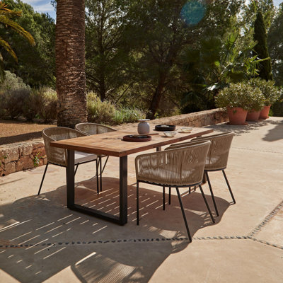 Hali 4 Seater Outdoor Dining Set with Hali Chairs - 175cm
