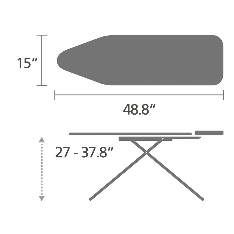 Brabantia Size B Medium Ironing Board with Solid Steam Iron Rest, Cotton Flower