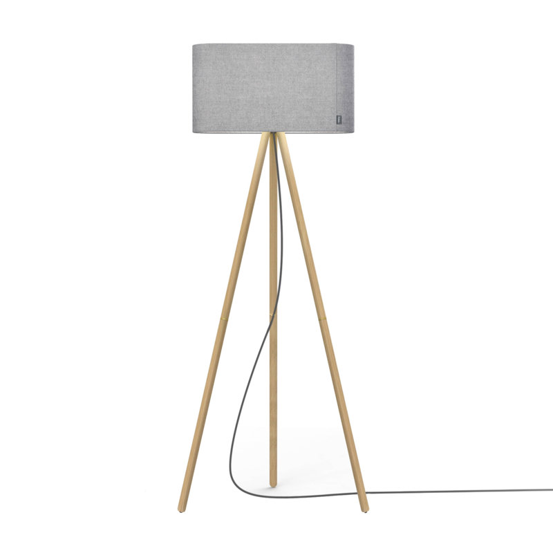 Belmont Tripod Floor Lamp, Gray, Oak