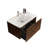 30" Bathroom Vanity Cabinet Shelf - With Stylish Striped Walnut And White Ceramic Sink Wall Mounted Mirror In-2010306465-2010306464