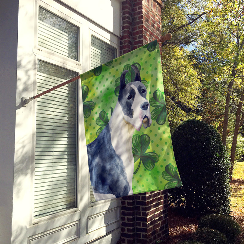 Double Sided 40'' H x 28'' W Polyester Animal House Flag, Black/White Great Dane