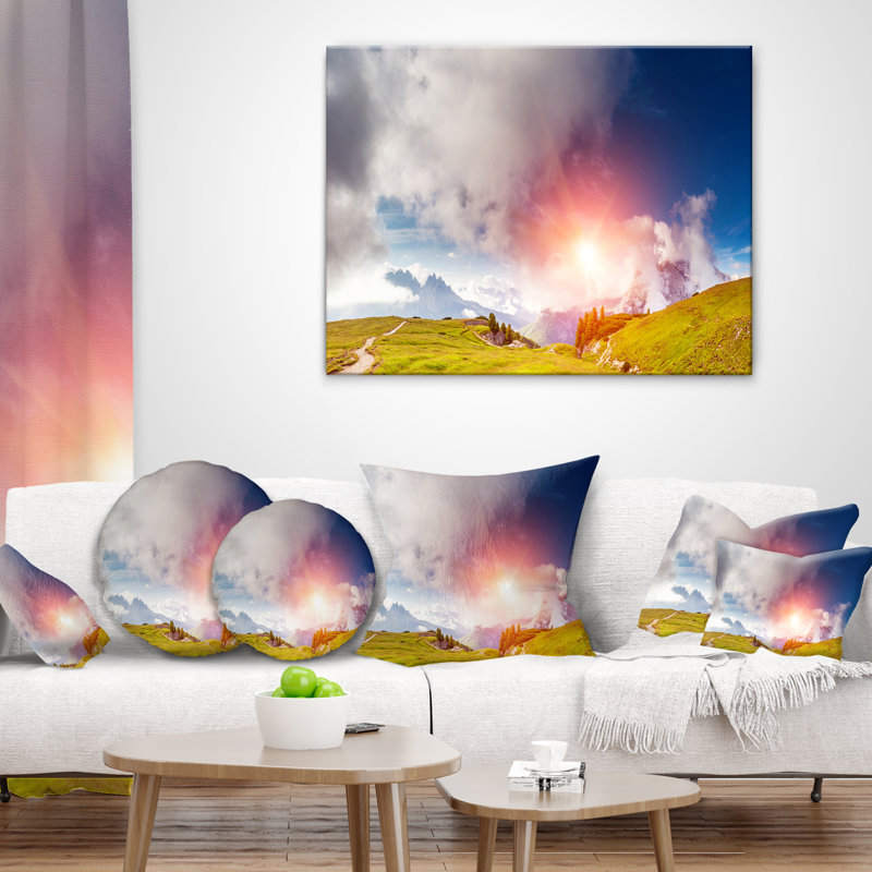 Coussin Schafer, paysage imprimé Cadini di Misurina, 16 po x 1 po, Coussin décoratif