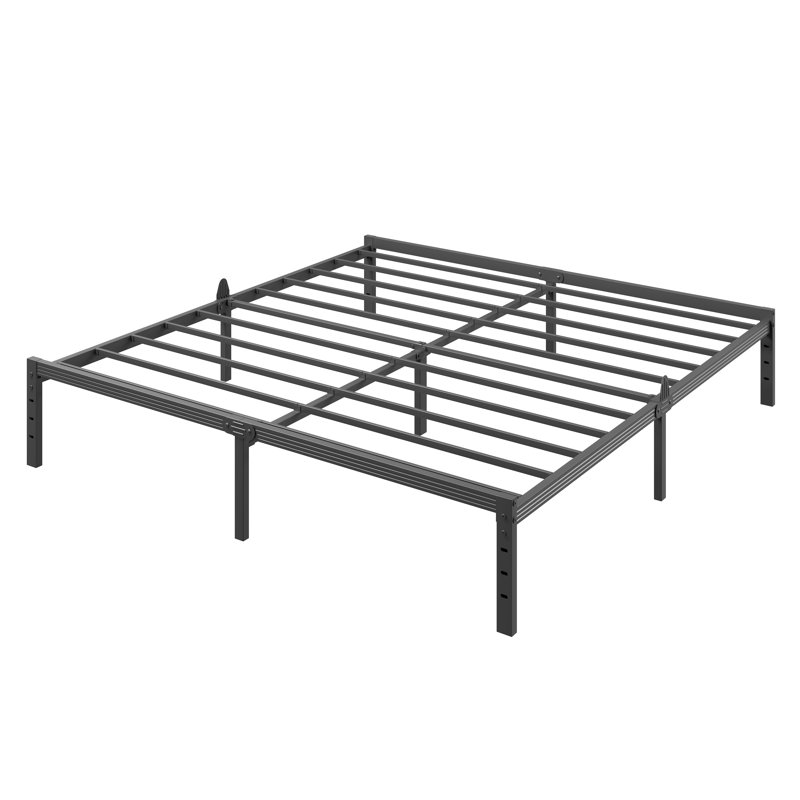 Heavy Duty 14 Inch Metal Bed Frame Bed Frame with Headboard & Footboard Brackets and Steel Slats No Box Spring Needed Anti-Slip Design