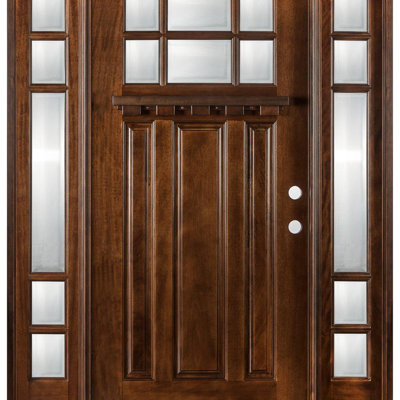 Huntington 80'' Paneled Wood Front Entry Doors