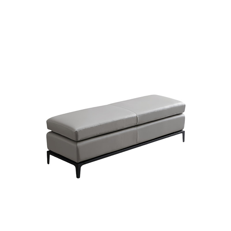 Banc rembourré en cuir Minimalist, H 17,71 po x l 47,24 po x P 19,68 po