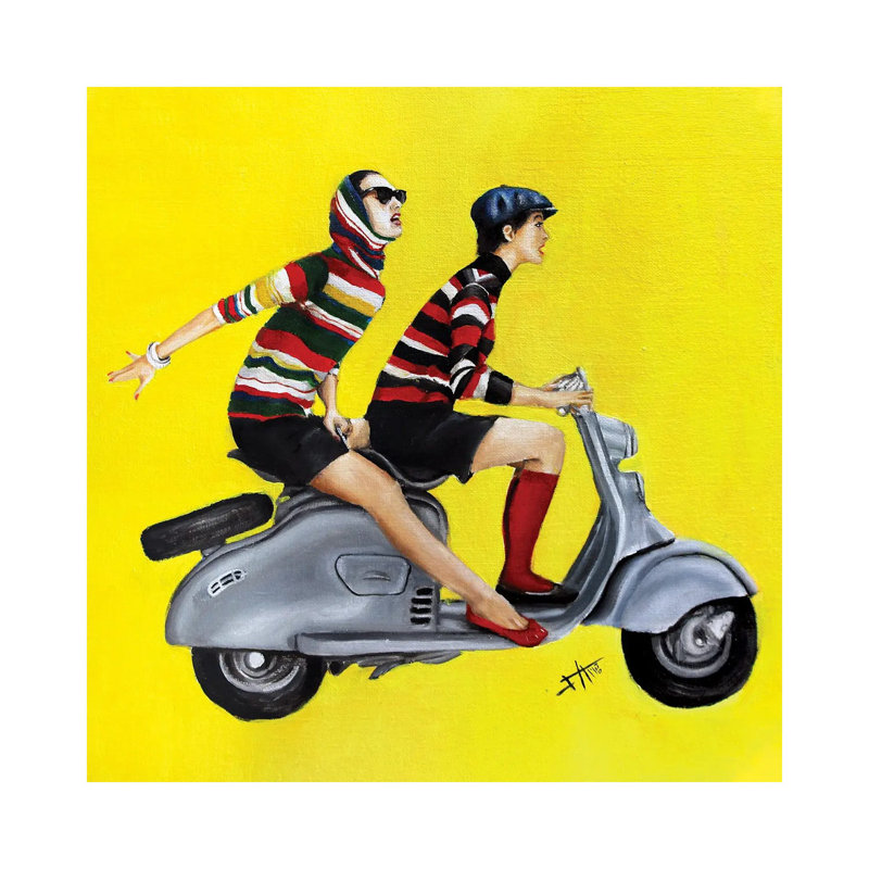 Vespa Girls-NSD21, H 12 po x l 12 po x P 0,75 po