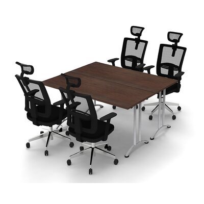 Haga 4 Person Conference Meeting Tables with 4 Chairs Complete Set -  Symple Stuff, FD84B28E8C154EF6AC250AB9595289B9