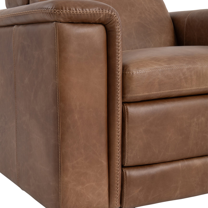 Lioni Leather Club Chair, Brown