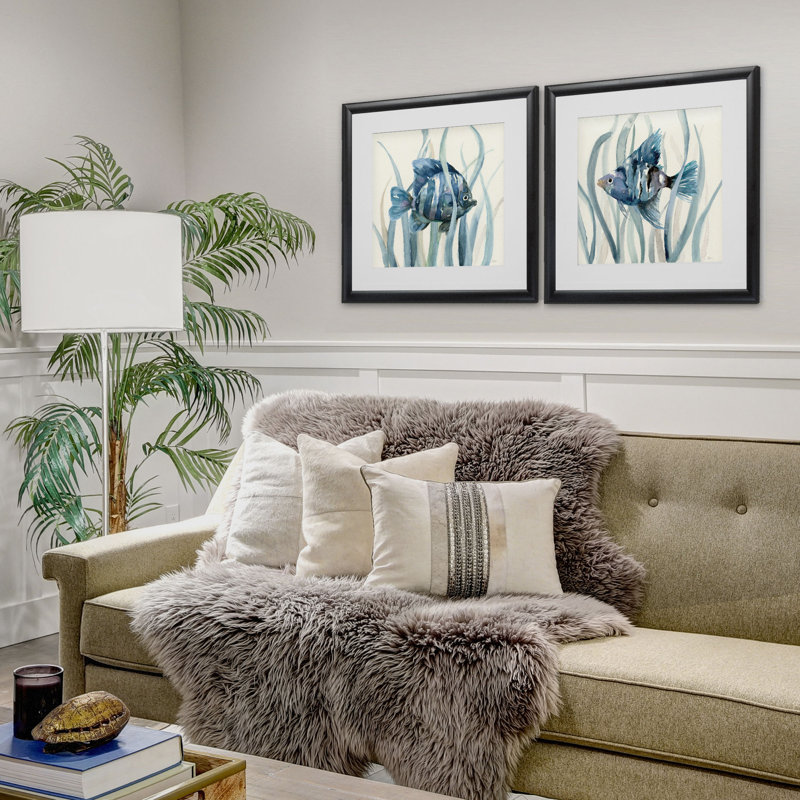 " Fish " 2 - Pieces, Black Framed