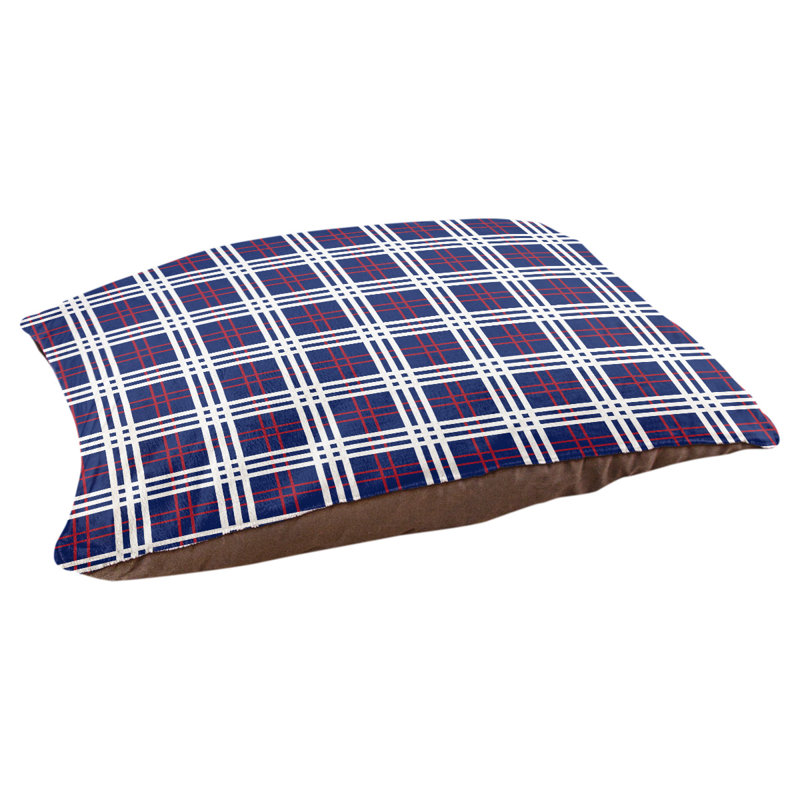 Coussin d’intérieur de luxe New York, Grand (l 40 po x p 30 po x H 5 po), Bleu foncé / rouge / blanc