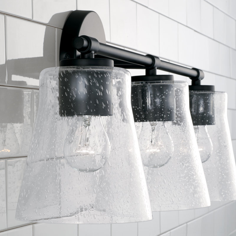 3 - Light Dimmable Vanity Light, Matte Black